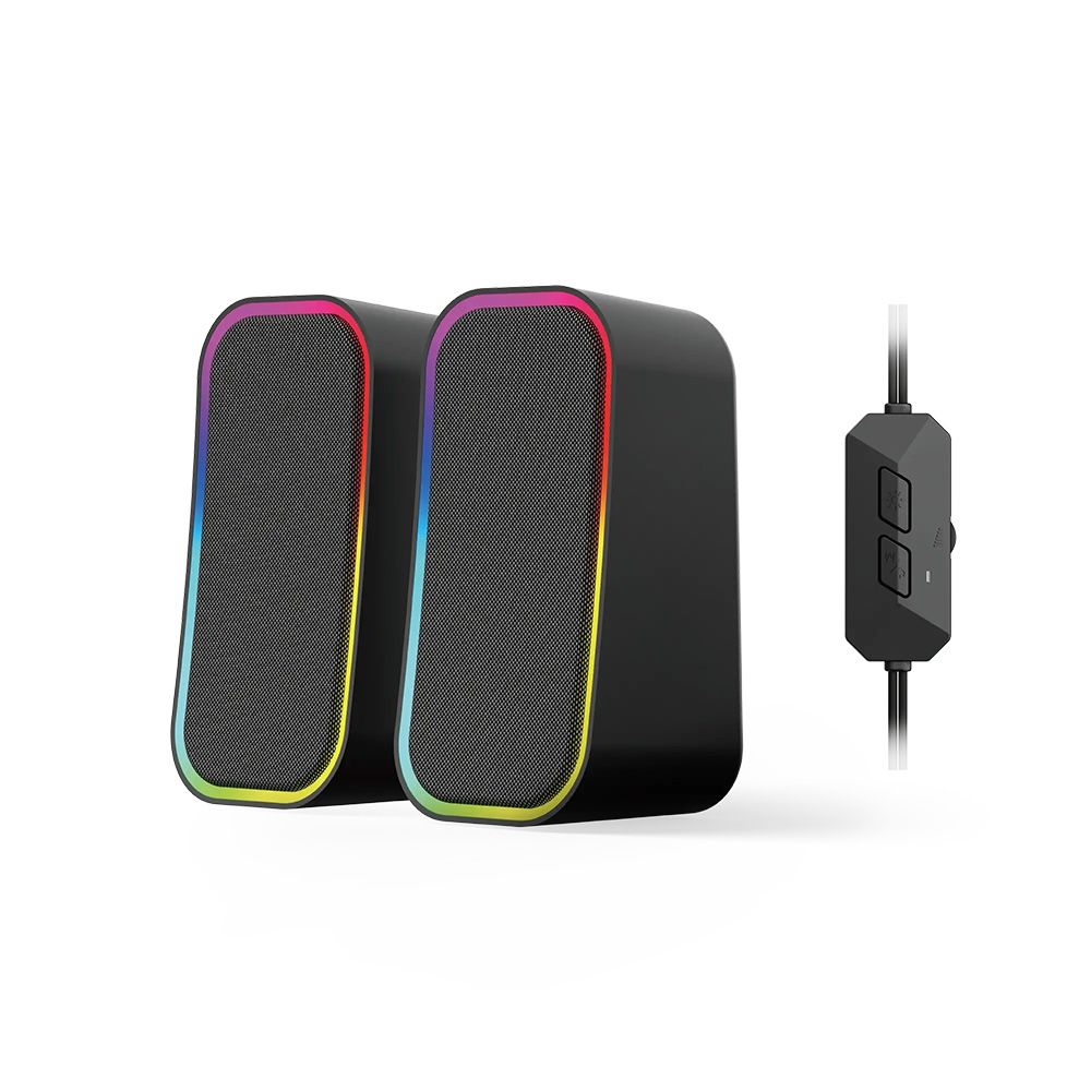 Fantech GS304 GROOVE Dual Mode (Wired & Bluetooth) RGB Gaming Speaker, 6W 2" tuned Drive, Deep Bass Boost