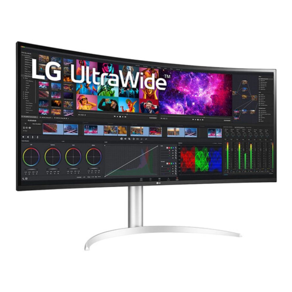 LG 40WP95C-W 40” UltraWide Curved WUHD (5120 x 2160) 5K2K Nano IPS Display, DCI-P3 98% (Typ.) with HDR10, Thunderbolt 4 with 96W PD, 3-Side Virtually Borderless Design Tilt/Height/Swivel Stand