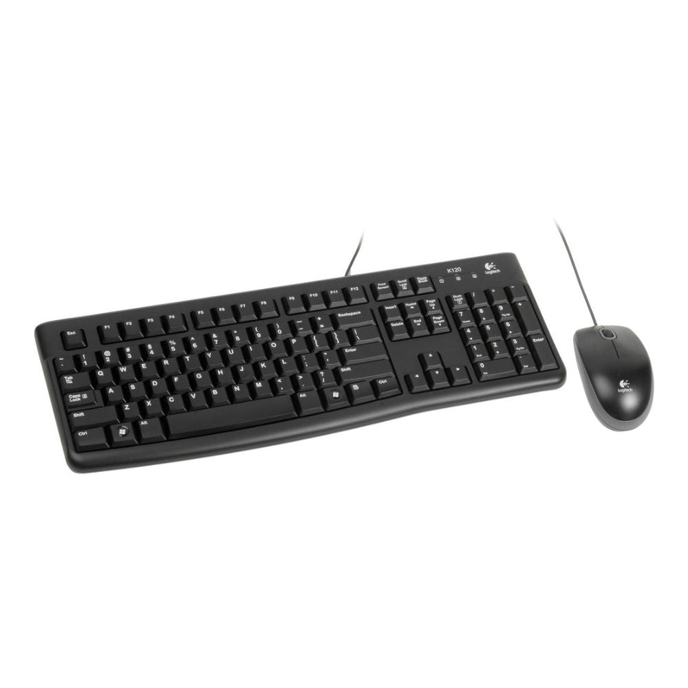 Logitech MK120 Corded Keyboard and Mouse Combo - Durable and Spill-Resistant Design