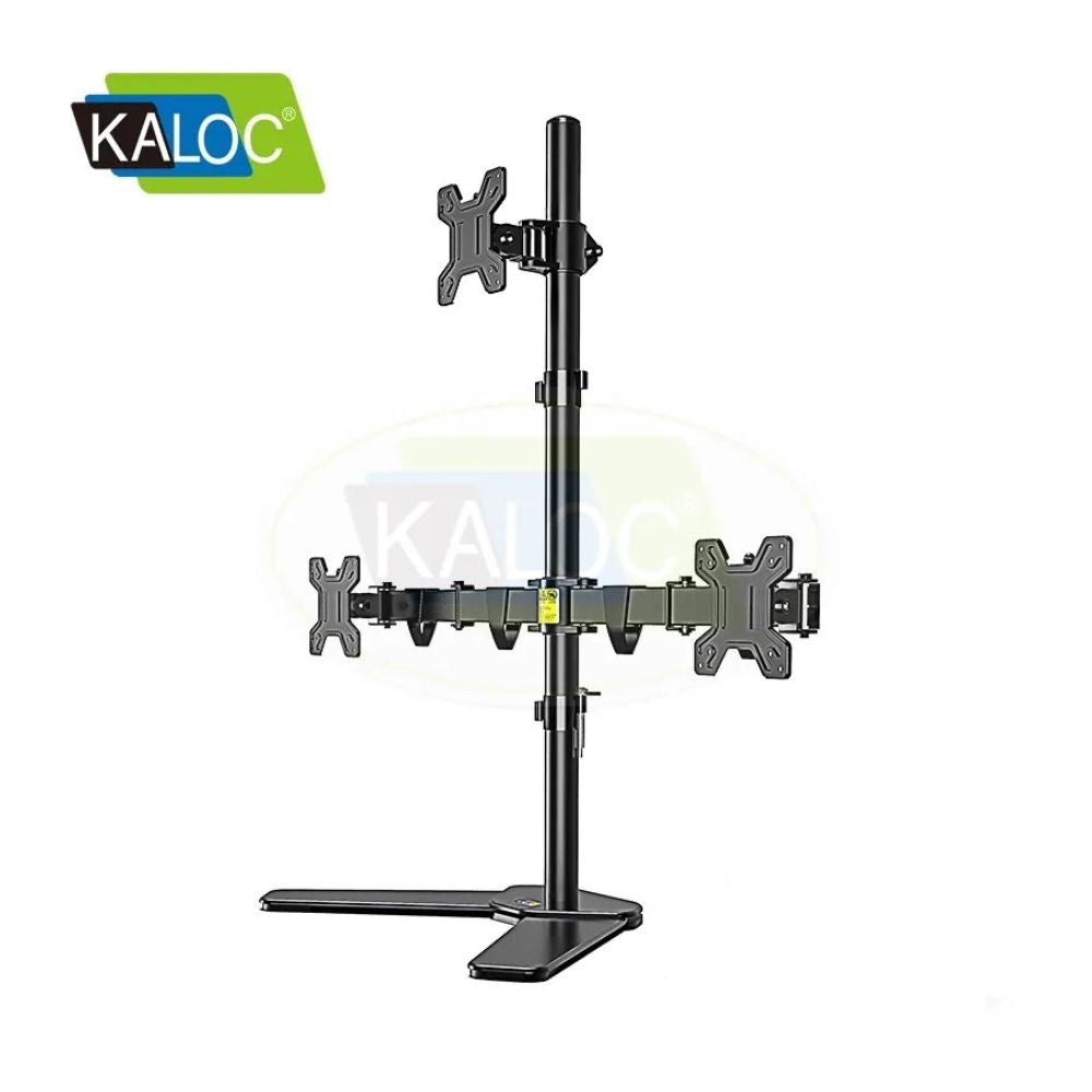 Kaloc DW230T Adjustable Triple Monitor Arm, for Screens 17 to 27 Inches