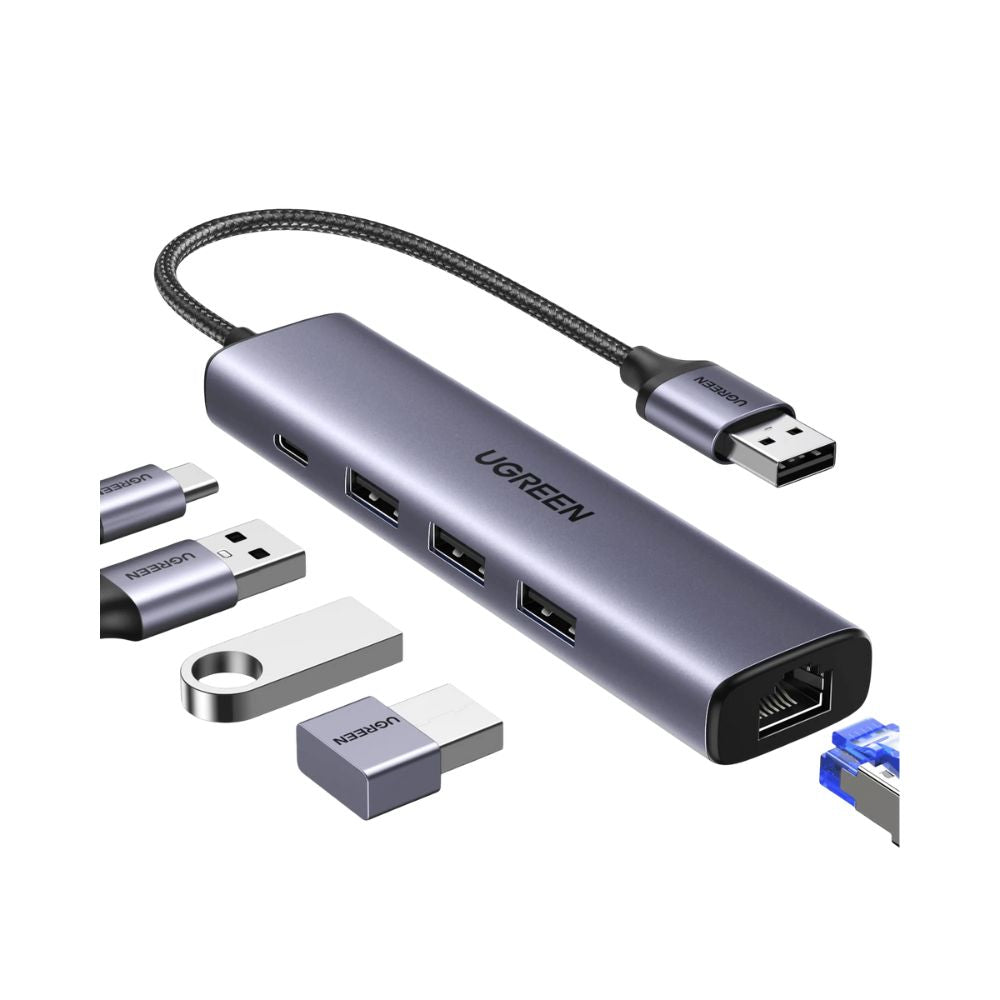 UGREEN 5 in 1 Multiport Hub USB 3.0 to Ethernet Adapter