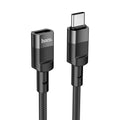 Hoco U107 Type-C Male to Type-C Female USB 2.0 Extension Cable, 1.2 m Length, Black
