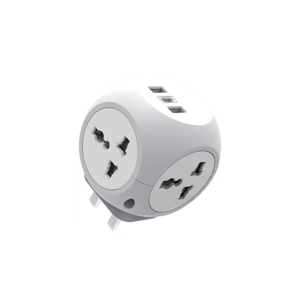 Green Lion Multi Port Travel Adapter - White