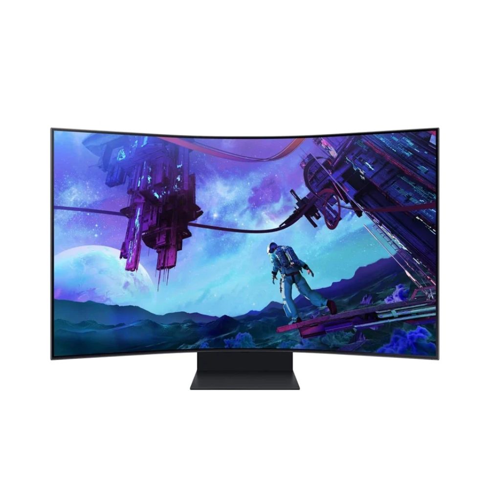 شاشة ألعاب سامسونج Odyssey G55C Series QHD 1000R منحنية مقاس 32 بوصة، زمن استجابة 1 مللي ثانية (MPRT) AMD Radeon FreeSync LS32CG550ENXZA 