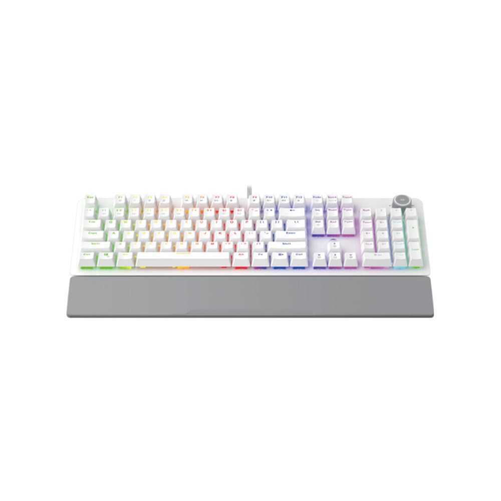 Fantech MK853 MAXPOWER, Pro Wired Mechanical Keyboard with RGB Lighting & Comfortable with wrist rest