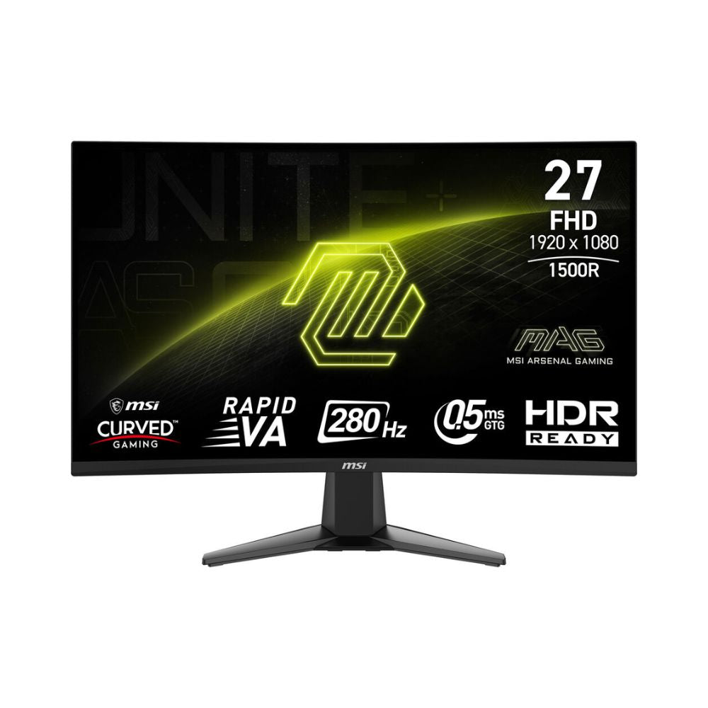 MSI MAG 276CXF 27" - 1920 x 1080 (FHD) Curved Monitor - 280Hz - HDMI, DisplayPort, VGA Port Speaker, Slim Bezel, 0.5m