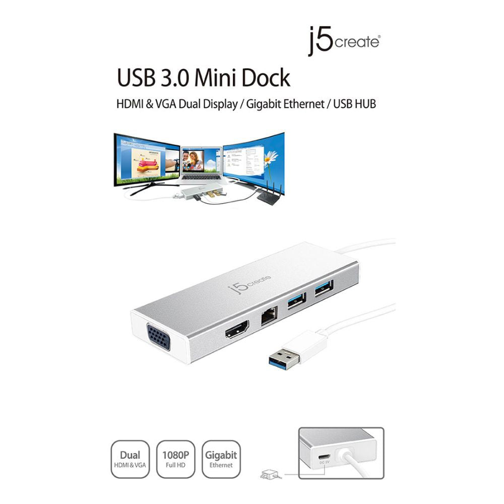 j5create JUD380 USB 3.1 Gen 1 Mini Dock