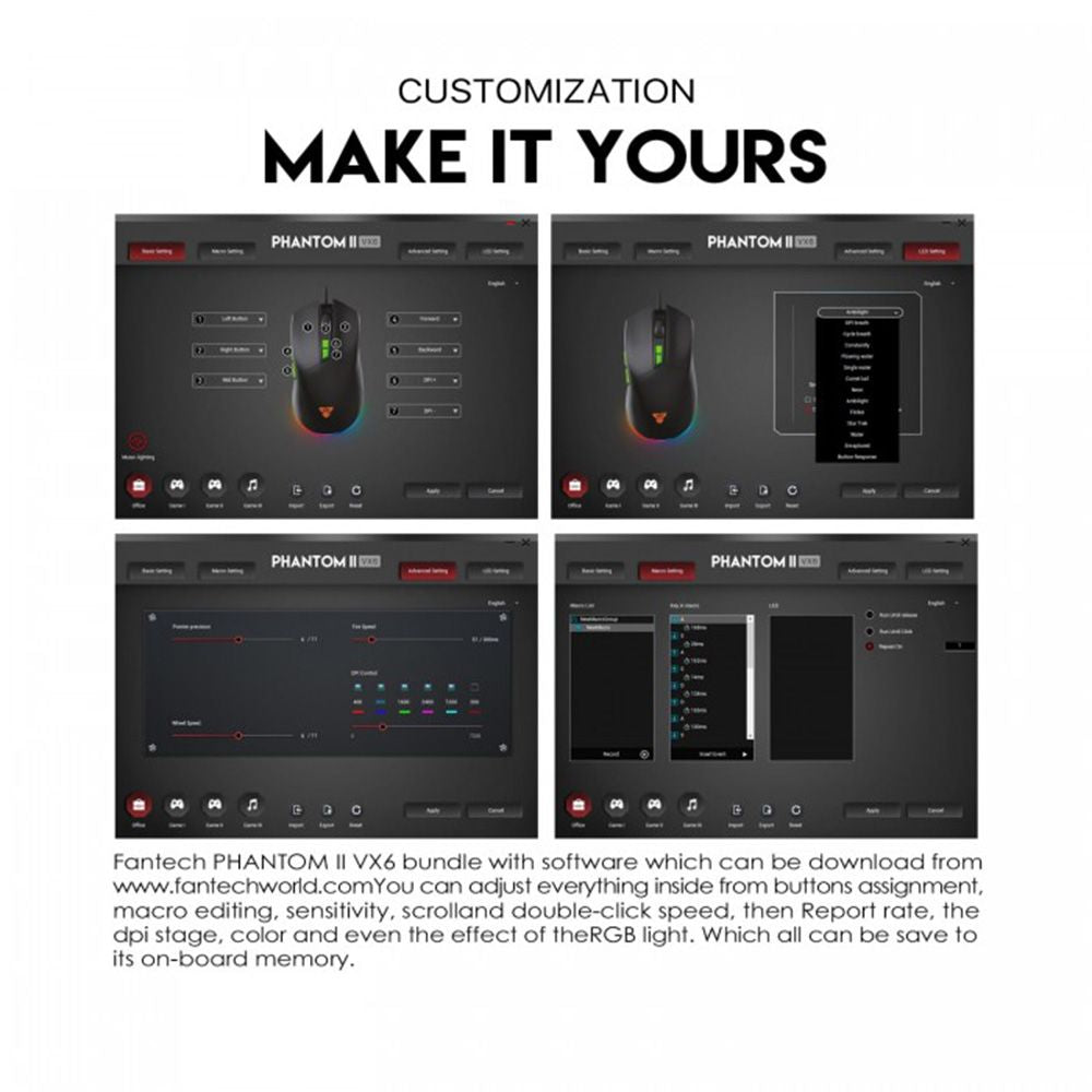 Fantech VX6 PHANTOM II Macro RGB Gaming Mouse