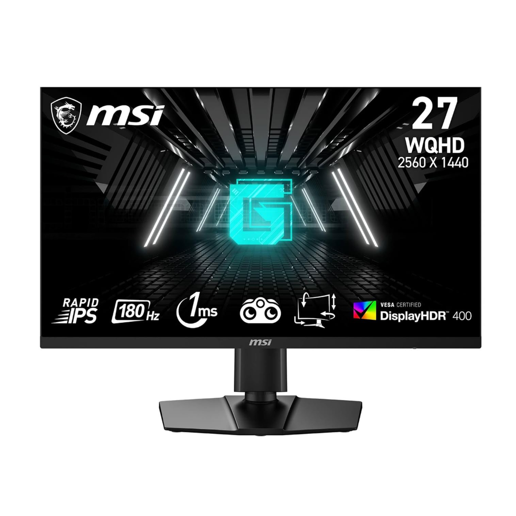 MSI G274QPF E2 27 Inch 2K WQHD Gaming Monitor - 2560 x 1440 Rapid IPS Panel, 180 Hz / 1ms, 119% sRGB Colour Gamut, Display HDR 400, Adjustable Stand
