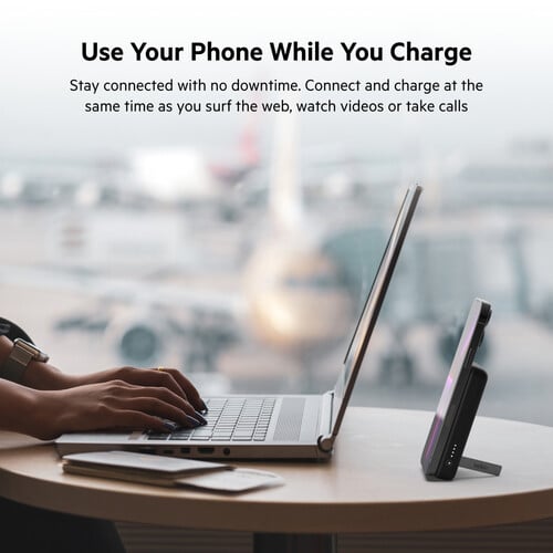 Belkin BoostCharge Magnetic Wireless Power Bank with Stand (5,000mAh, Black/White)