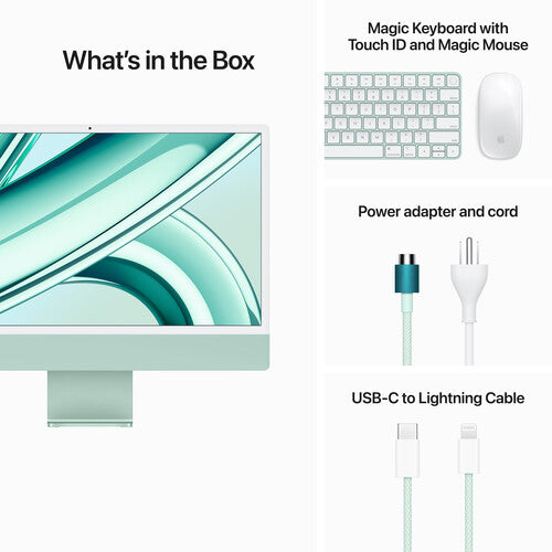 Apple 24" MQRP3LL/A iMac with M3 Chip - 8-Core CPU - 8GB Ram - 512GB SSD - 10-Core GPU (Green)