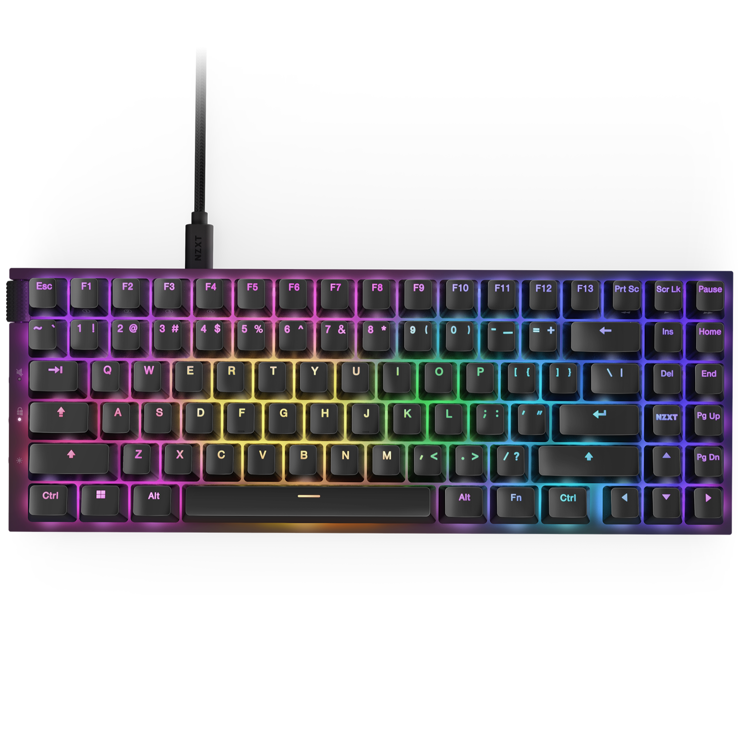 NZXT Function 2 MiniTKL KB-002NB-US, Wired Tenkeyless gaming keyboard, Adjustable Actuation, Double-Shot PBT Keycaps, RGB