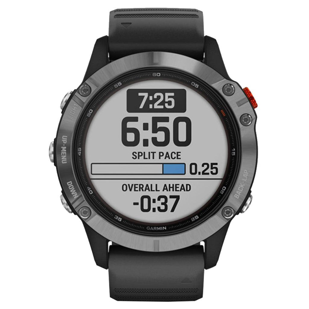 Garmin FÄNIX 6 Solar - Silver With Black Band
