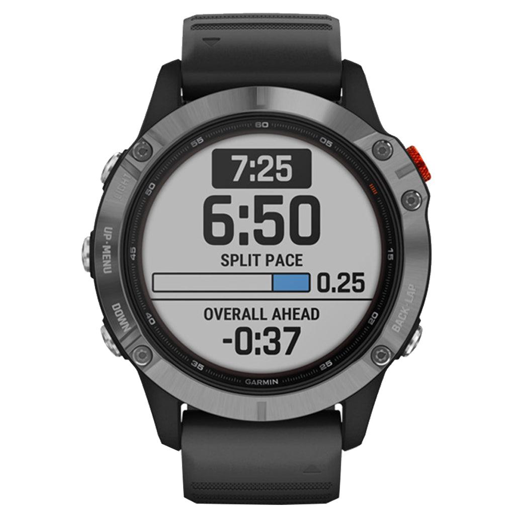 Garmin FÄNIX 6 Solar - Silver With Black Band