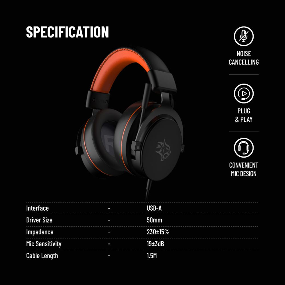 Porodo Gaming PC RGB ENC Gaming Headphones - Black | PDX417-OGBK