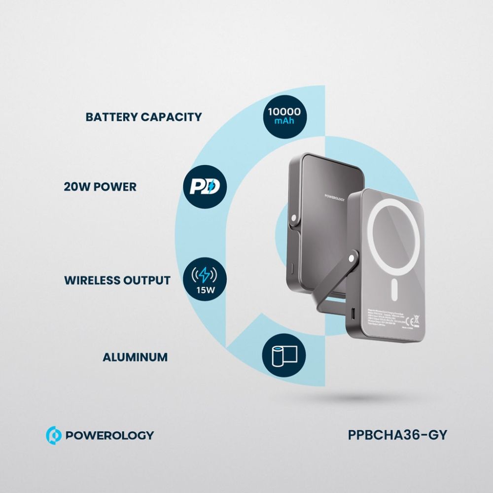 Powerology 10000mAh MagSafe Power Glass Surface