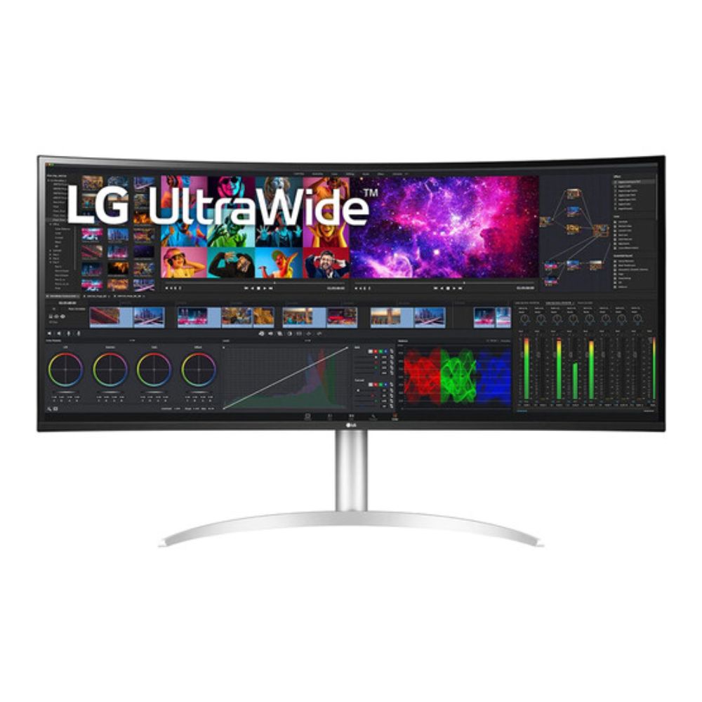 LG 40WP95C-W 40” UltraWide Curved WUHD (5120 x 2160) 5K2K Nano IPS Display, DCI-P3 98% (Typ.) with HDR10, Thunderbolt 4 with 96W PD, 3-Side Virtually Borderless Design Tilt/Height/Swivel Stand