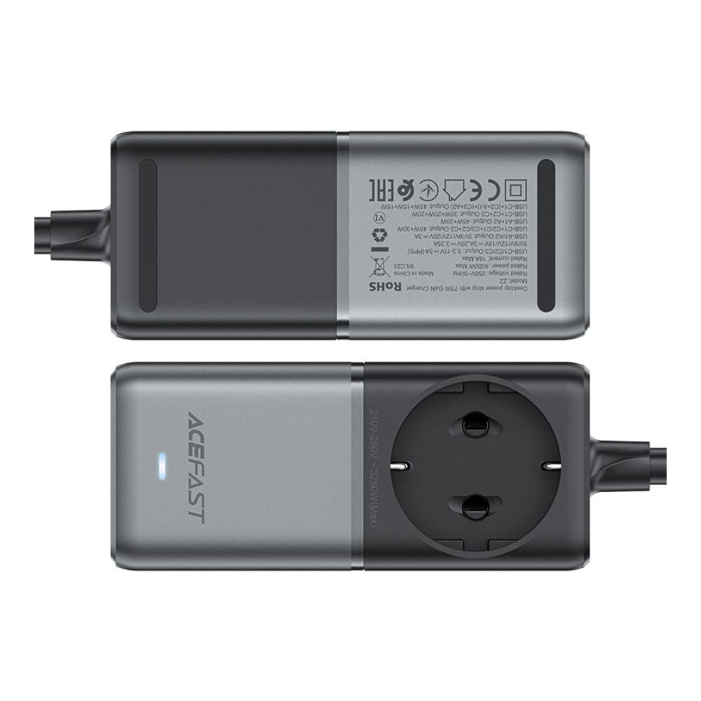 AceFast Fast Charge Power Strip Z3 PD75W GaN (3xUSB-C+2xUSB-A)