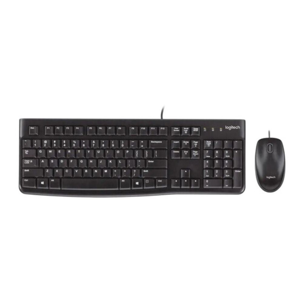 Logitech MK120 Corded Keyboard and Mouse Combo - Durable and Spill-Resistant Design