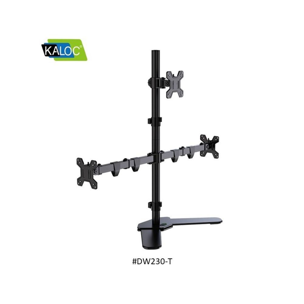 Kaloc DW230T Adjustable Triple Monitor Arm, for Screens 17 to 27 Inches