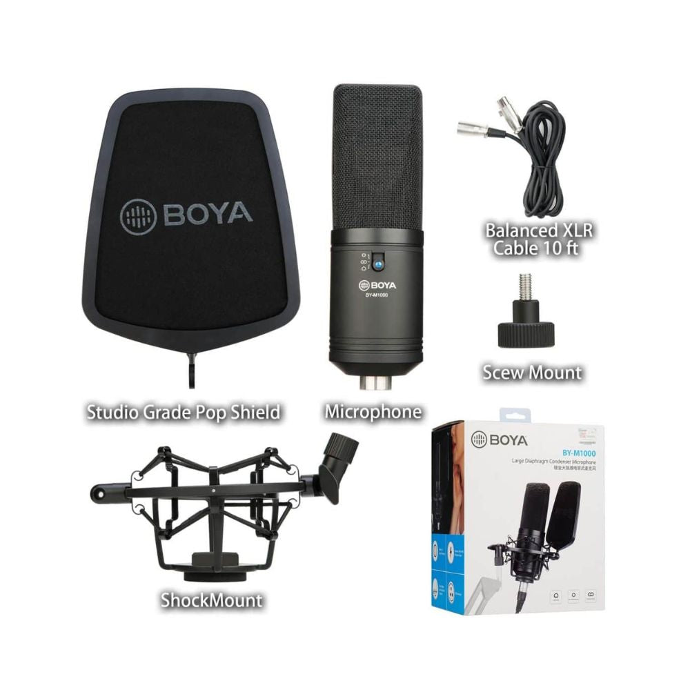 Boya, BY-M1000 Professional Large Diaphragm Condenser Microphone