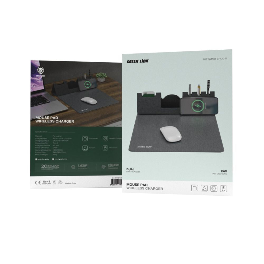 Green Lion Mouse Pad Wireless Charger