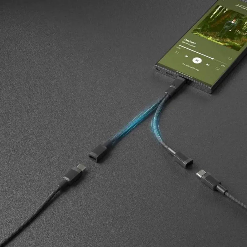 Porodo 2in1 Lightning to Lightning + 3.5 Jack Headphone and Charging Converter Adapter