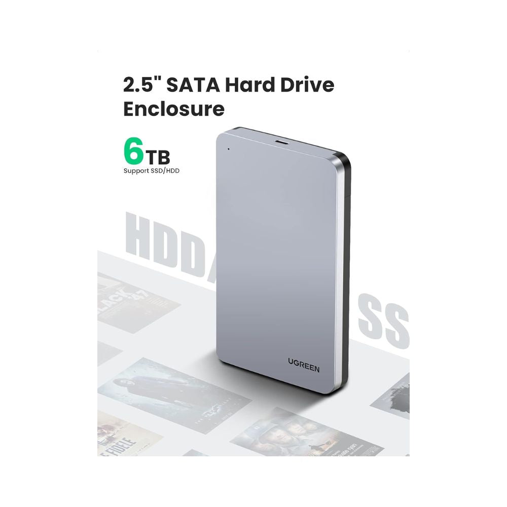 UGREEN USB C Hard Drive Enclosure for 2.5" SATA SSD HDD Aluminum USB C to SATA Adapter