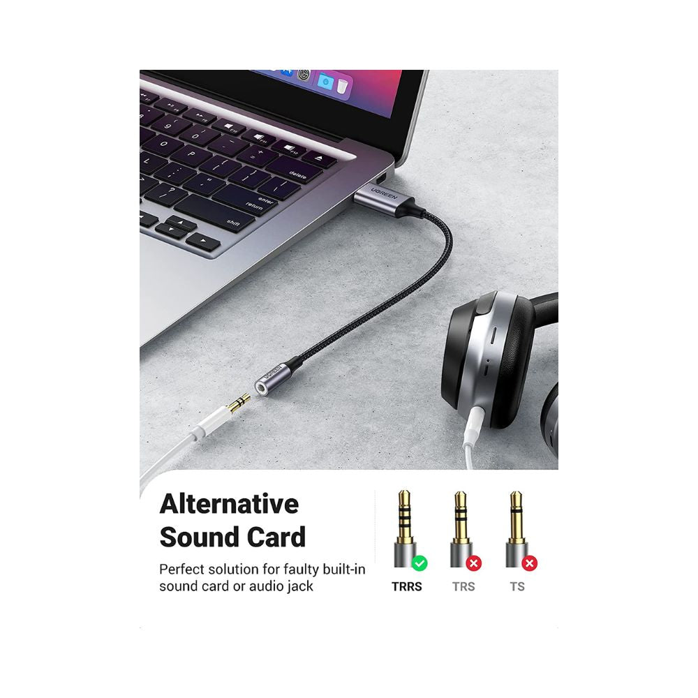 UGREEN Sound Card Adapter USB to 3.5mm Audio Jack USB A