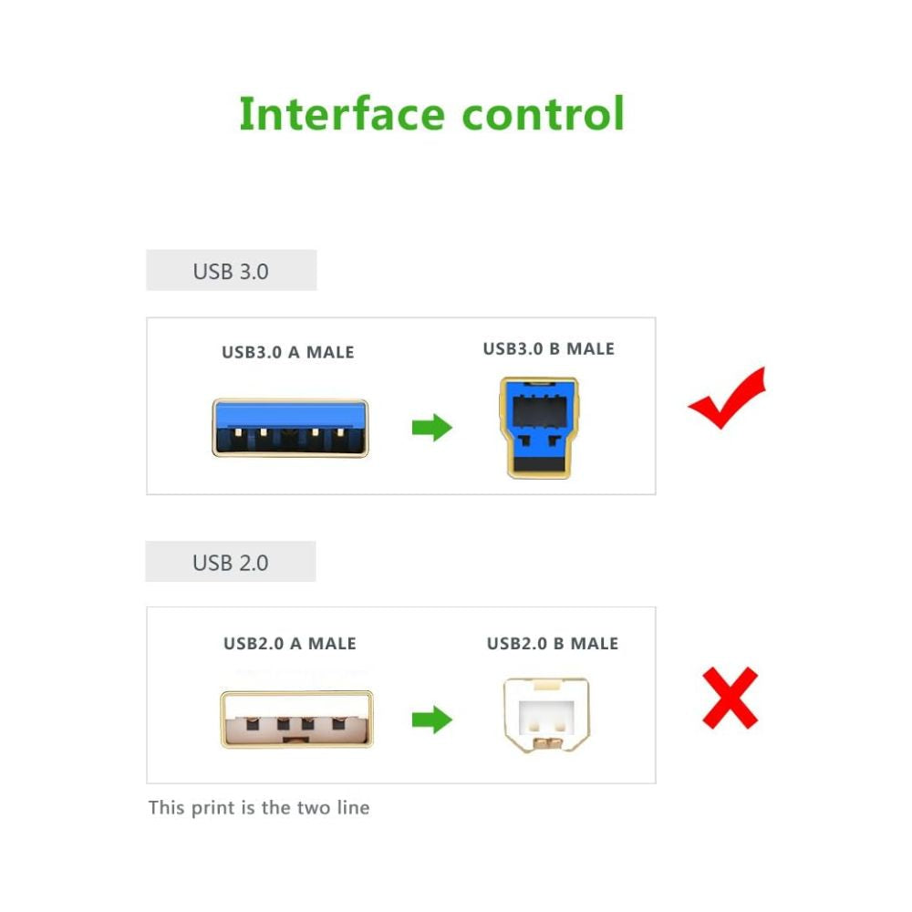 UGREEN USB A Male to B Male Cable 3.0 2M