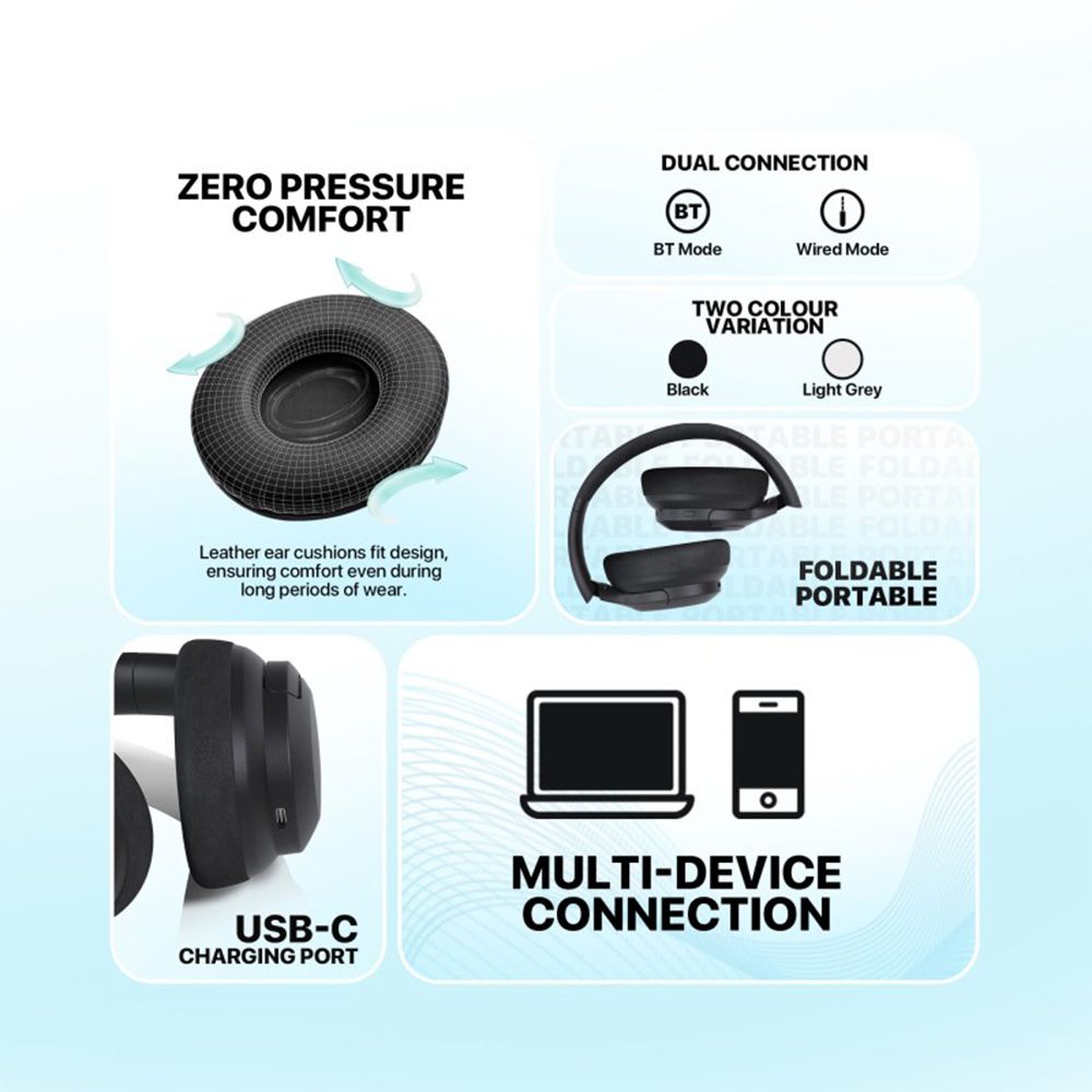 Fantech WH05A GO VIBE: Bluetooth, - Active Noise Cancelling (ANC) WIRELESS HEADSET