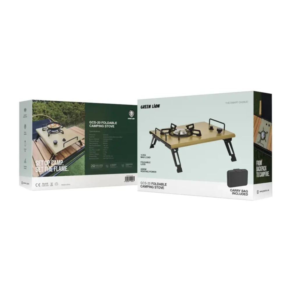 Green Lion GCS-20 Foldable Camping Stove - Khaki