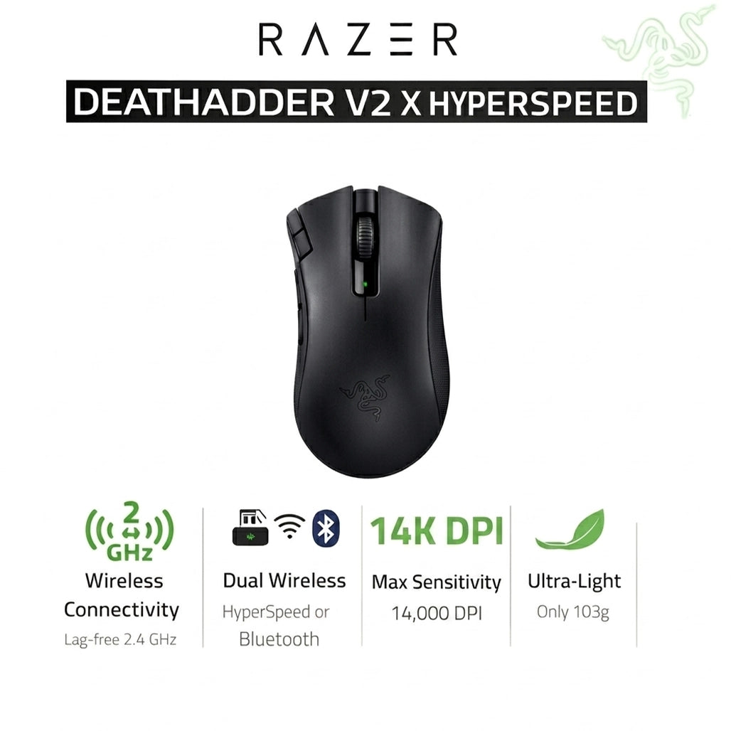 Razer Deathadder V2 X Hyperspeed-Wireless Mouse Rz01-04130100-R3G1