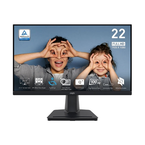 MSI PRO MP225 - 21.5 Inch - FHD - 1920 x 1080 IPS Panel - 100 Hz - Eye-Friendly Screen - Tilt-Adjustable
