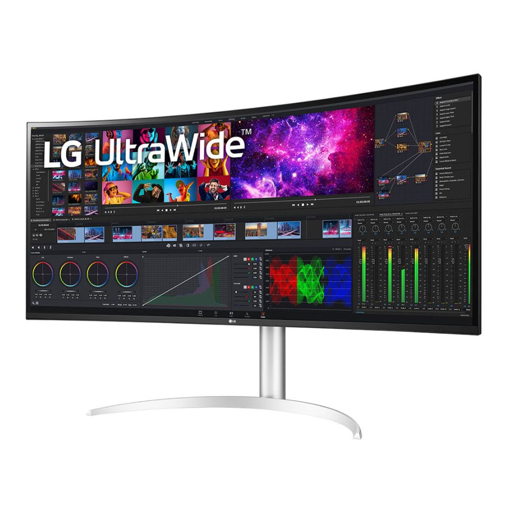 LG 40WP95C-W 40” UltraWide Curved WUHD (5120 x 2160) 5K2K Nano IPS Display, DCI-P3 98% (Typ.) with HDR10, Thunderbolt 4 with 96W PD, 3-Side Virtually Borderless Design Tilt/Height/Swivel Stand