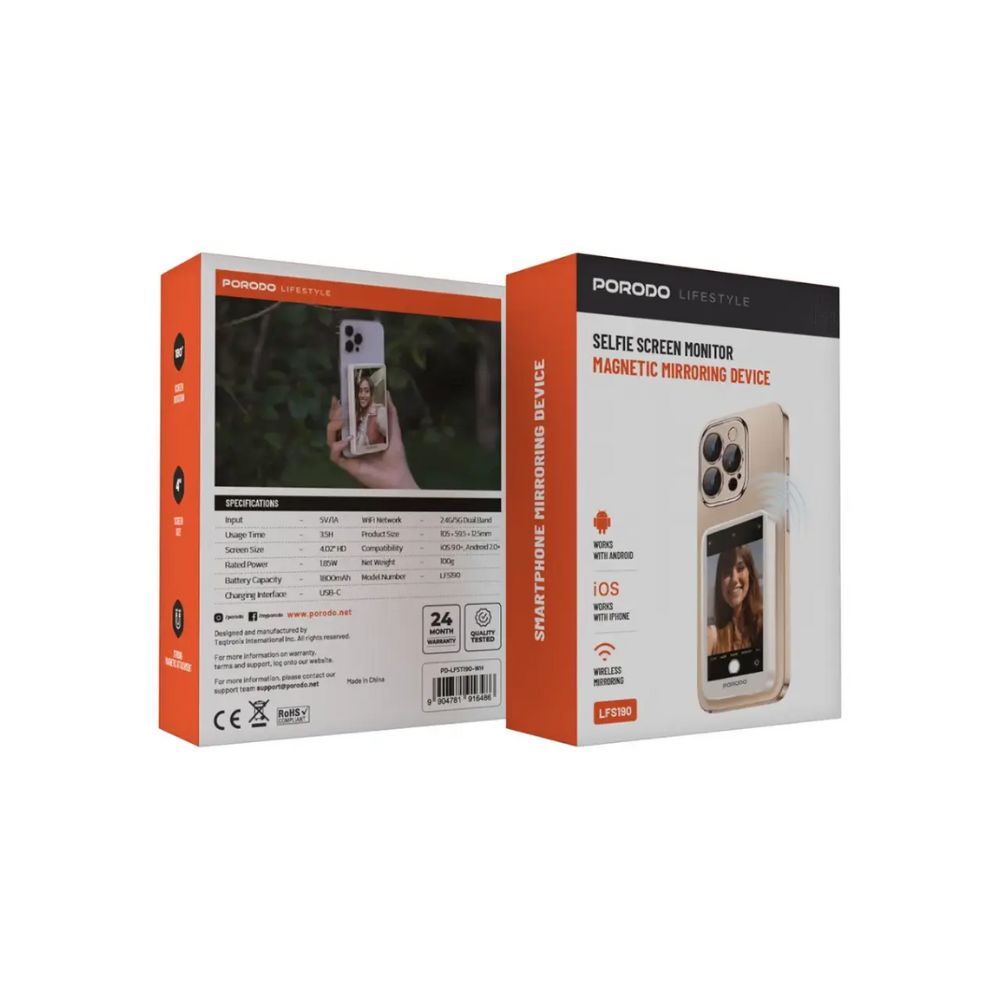 Porodo Selfie Screen Monitor Magnetic Mirroring Device