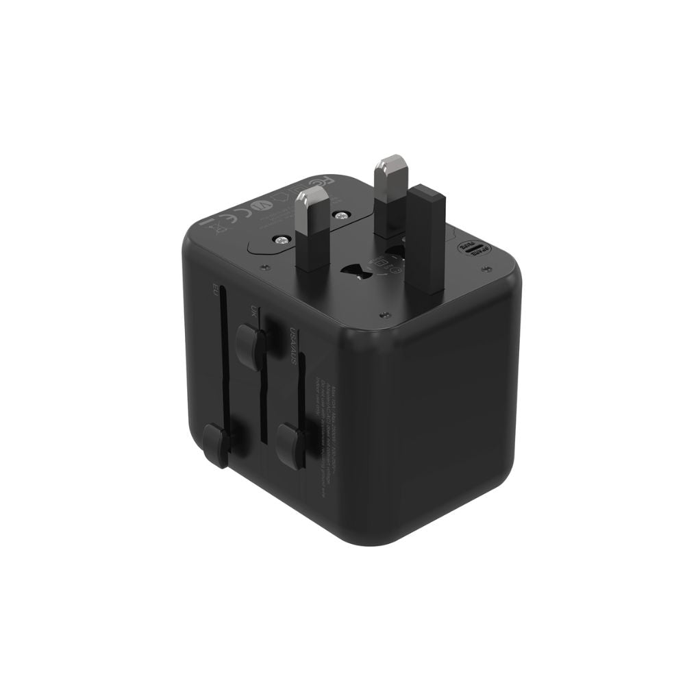 Porodo Blue Dual USB-A Universal Travel Adapter
