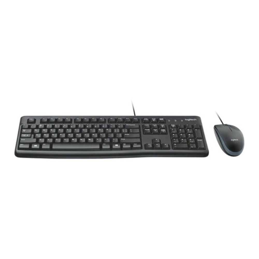 Logitech MK120 Corded Keyboard and Mouse Combo - Durable and Spill-Resistant Design