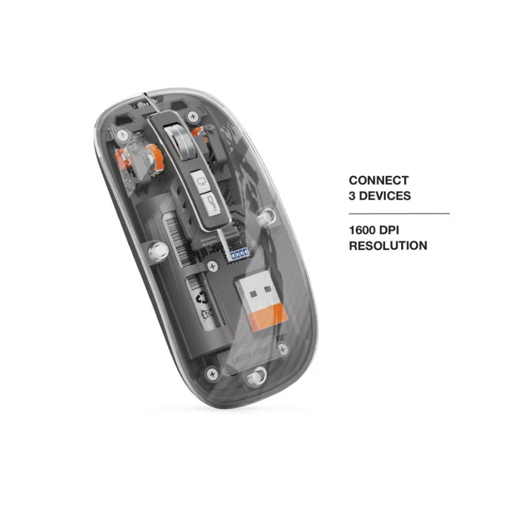 Green Lion Transparent Mouse 2 1600DPI