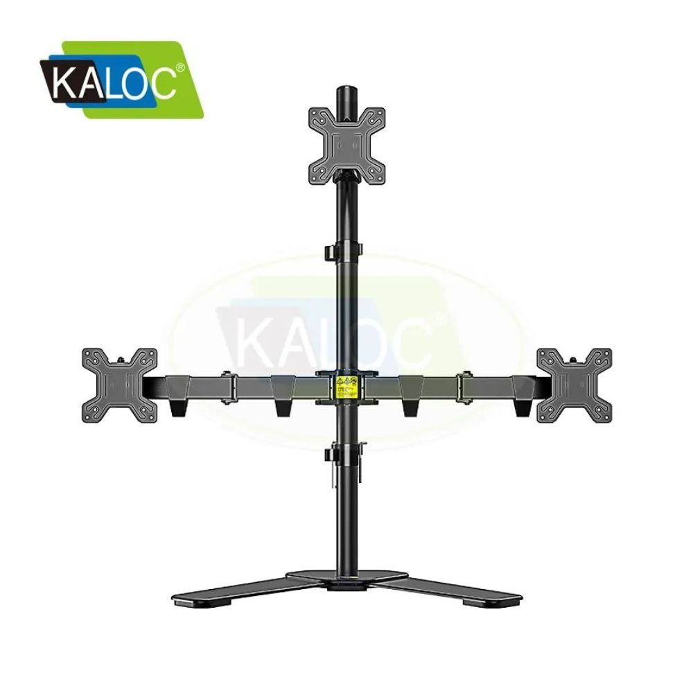 Kaloc DW230T Adjustable Triple Monitor Arm, for Screens 17 to 27 Inches