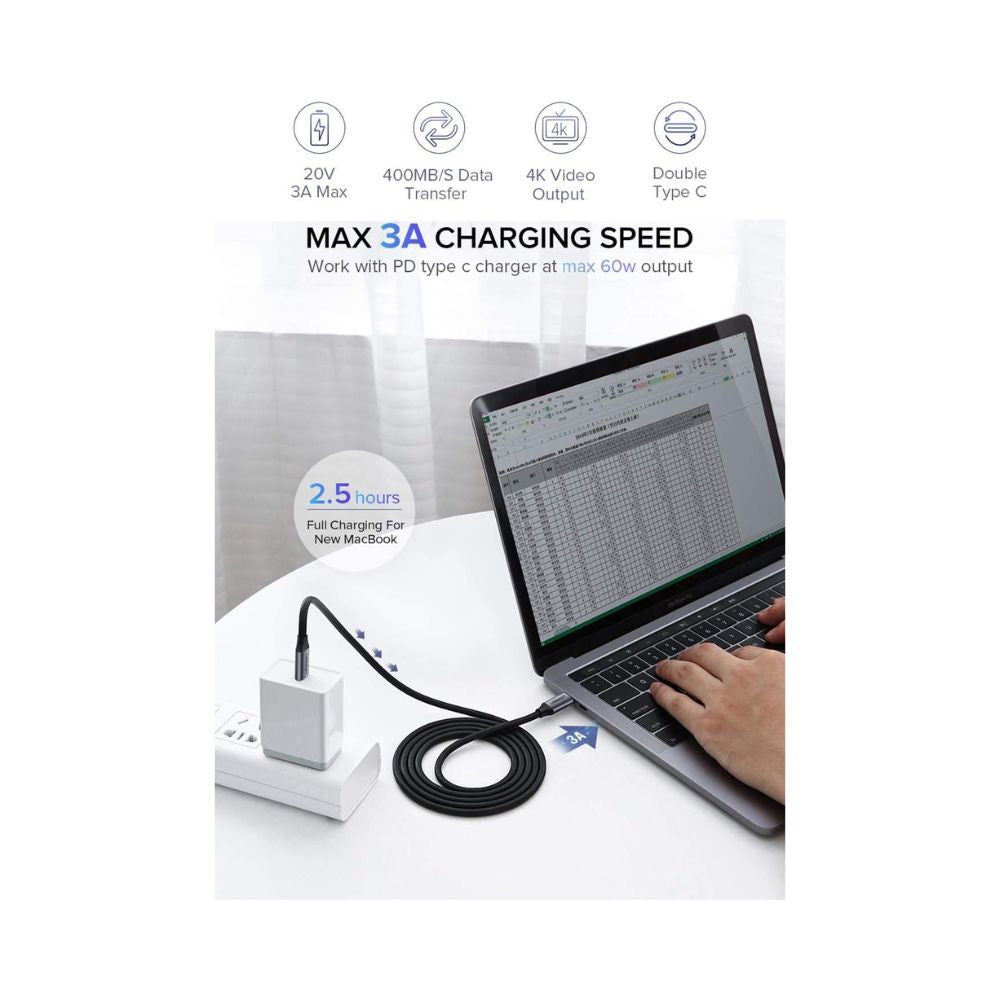 Ugreen USB 3.1 Type C Male To Type C Male Cable 1.5M 100W
