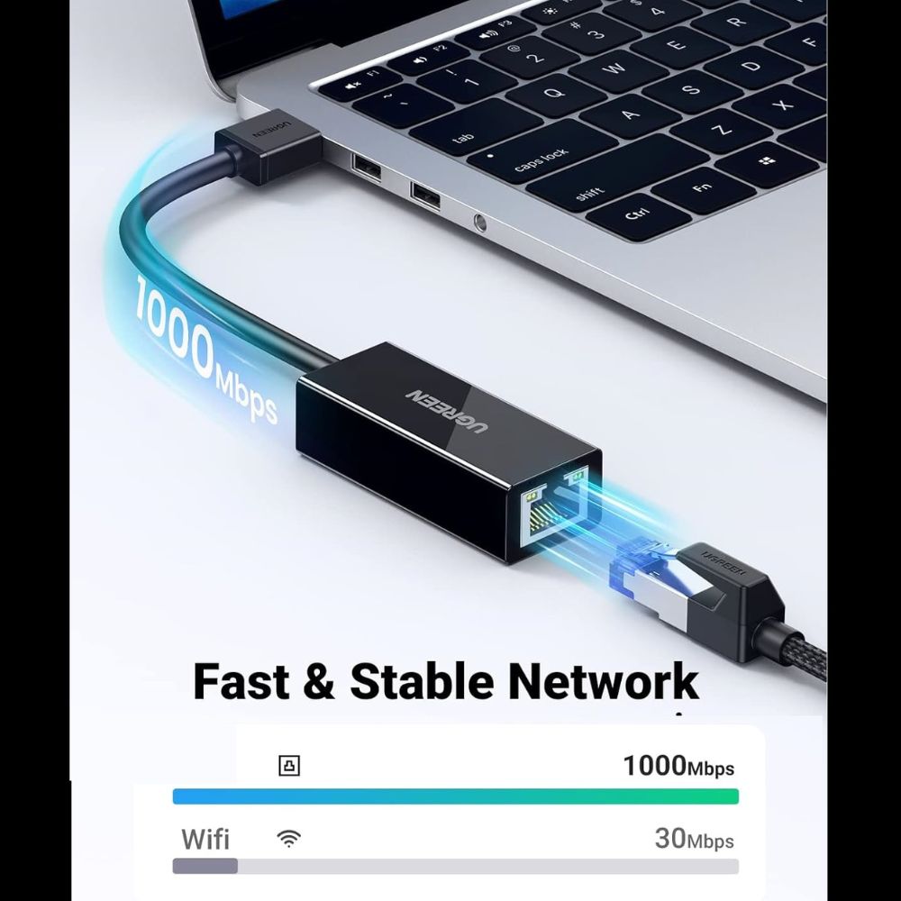 UGREEN USB-C to Gigabit Ethernet Adapter - RJ45, 10/100/1000Mbps - US236 50307