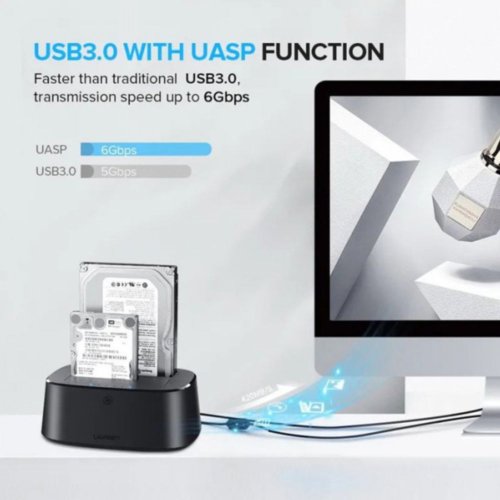 UGREEN HDD Docking Station Duplicator USB 3.0 To SATA DUAL-BAY Cloner
