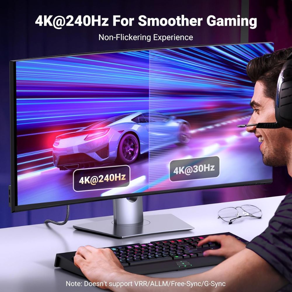 UGREEN Display Port Male 1.4 To HDMI 2.1 Male 8K Braided Cable