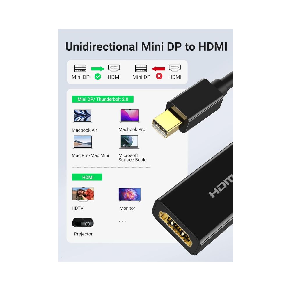 UGREEN Thunderbolt 2.0 4K Mini Display Port Male to VGA + HDMI Female Converter - MD115 20421
