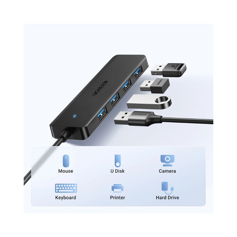 UGREEN USB 3.0 to 4- Port USB 3.0 Hub, with Power Port, Stable Transmission, Data Transfer up to 5 Gbps - CM219 25851 35574
