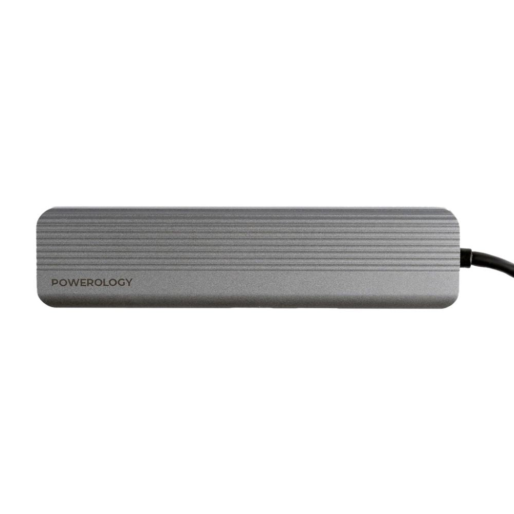 Powerology 6-in-1 Slim 4K HDMI USB-C Hub