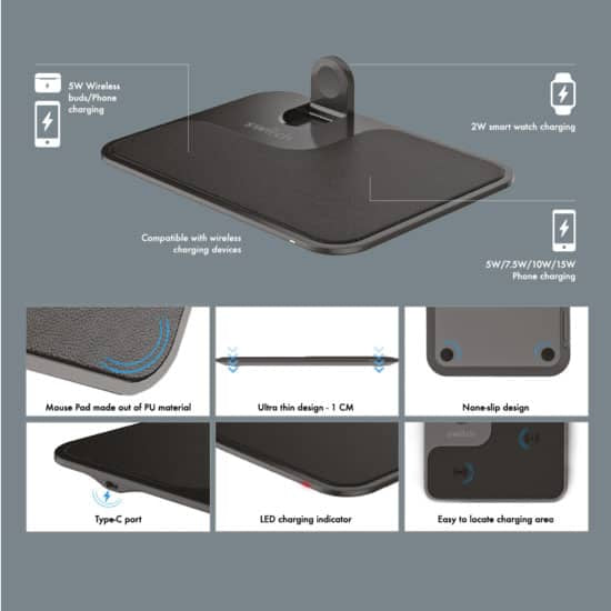 SWITCH 3 IN 1 WIRELESS CHARGER PAD – Black