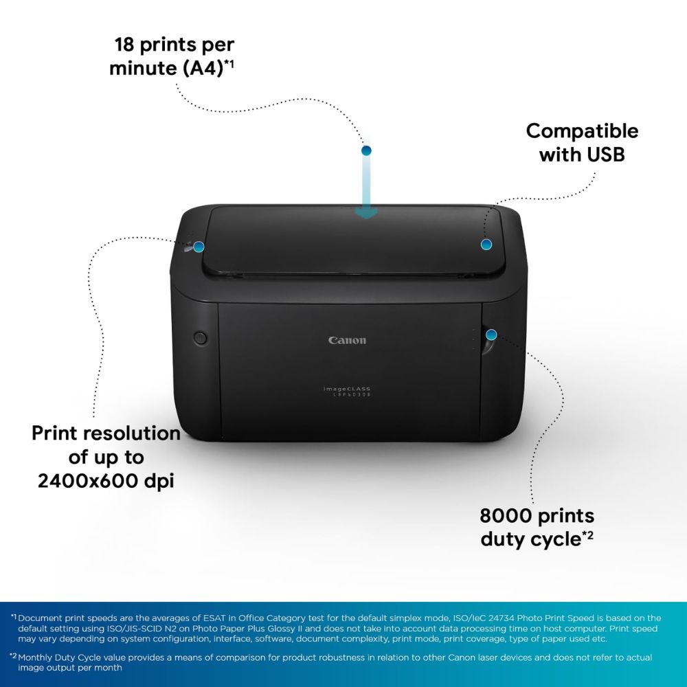 Canon i-SENSYS LBP6030B Monochrome Laser Printer - Compact and Energy-Efficient for Small Office and Home Use