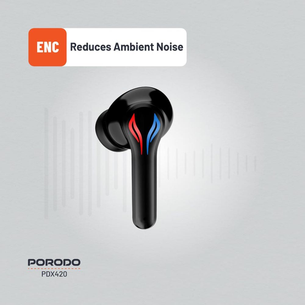 Porodo Gaming PDX420 - Ultra Low-Latency Gaming Earbuds